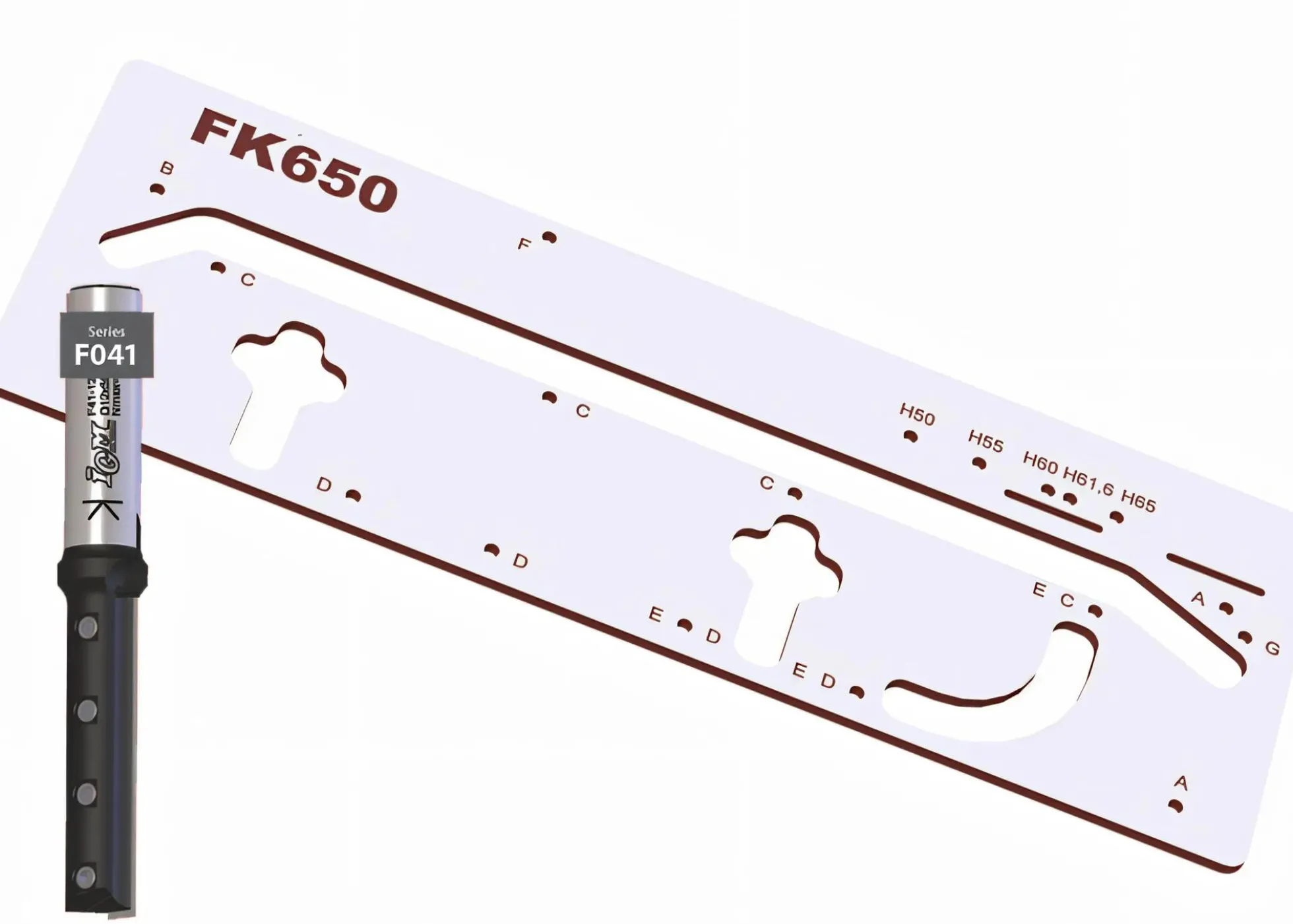 Schablonen-Set FK650 mit WP-Nutfräser S12