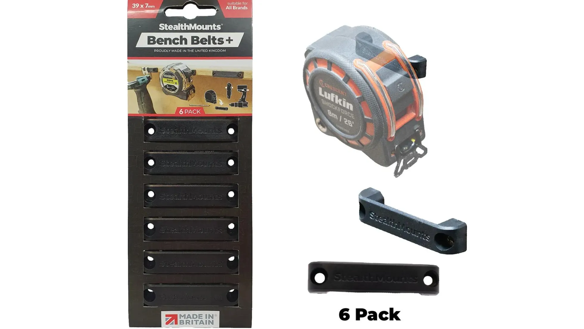 Schwarze StealthMounts Werkbank-Organizer +, 6 St.