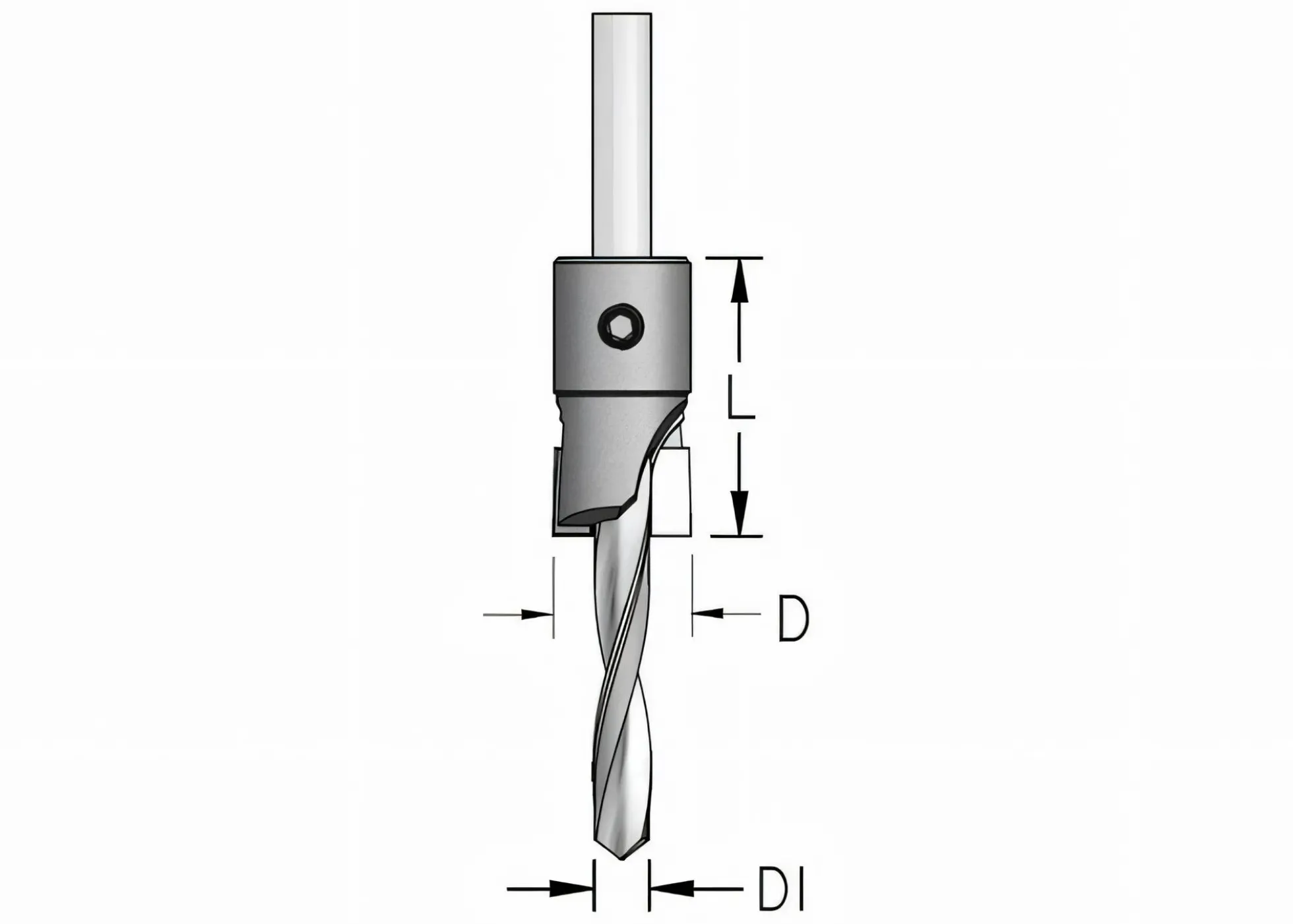 Senkbohrer zylindrisch D1: 4,8 mm, D2: 12,7 mm