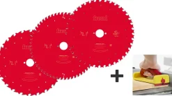 Sägeblätter 3er-Set 250x30 + Werkstückschieber