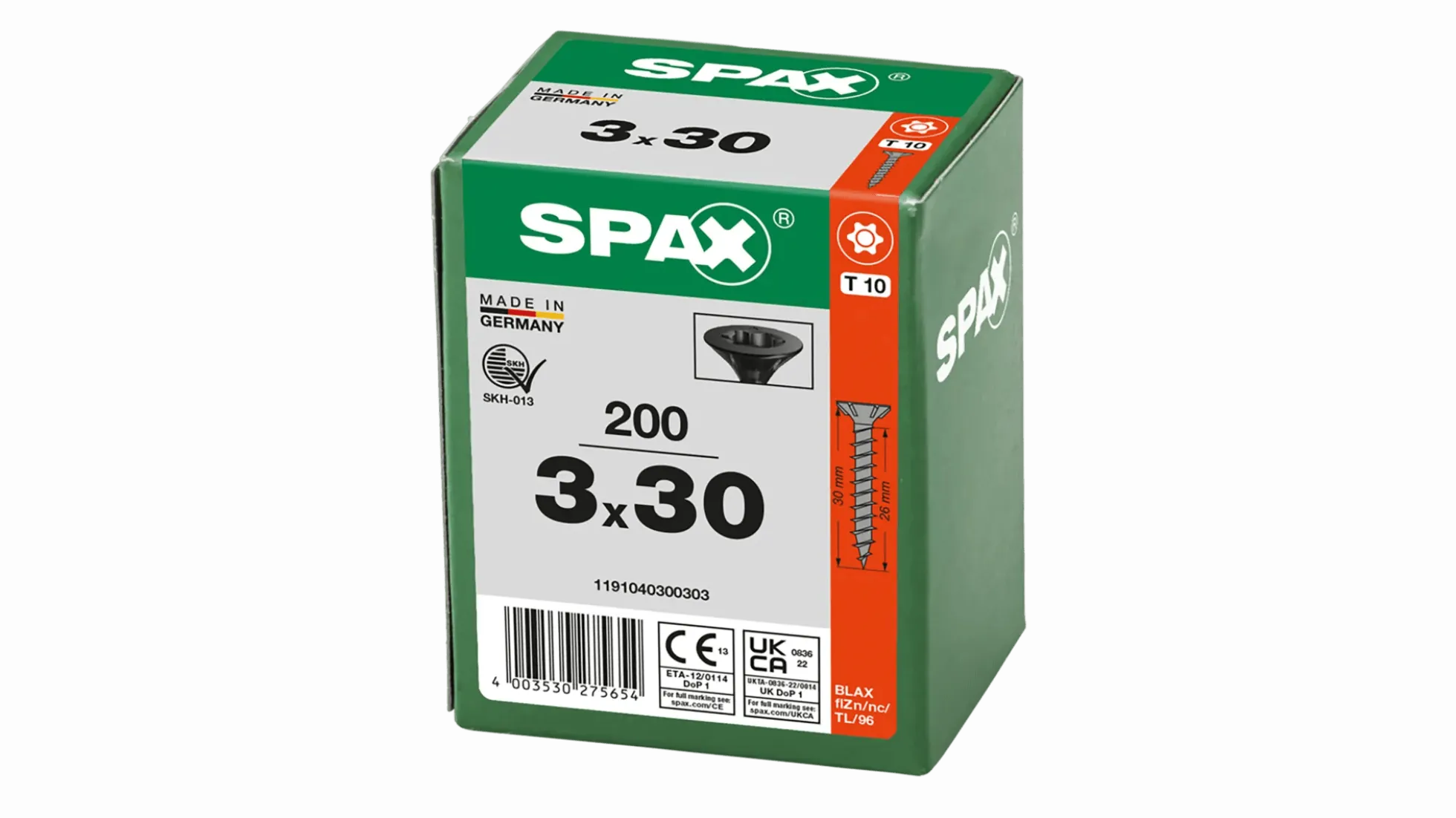 SPAX Universalschraube, schwarz BLAX, 3 x 30