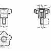 Sterngriffschraube mit Gewinde M6 - 4Stück