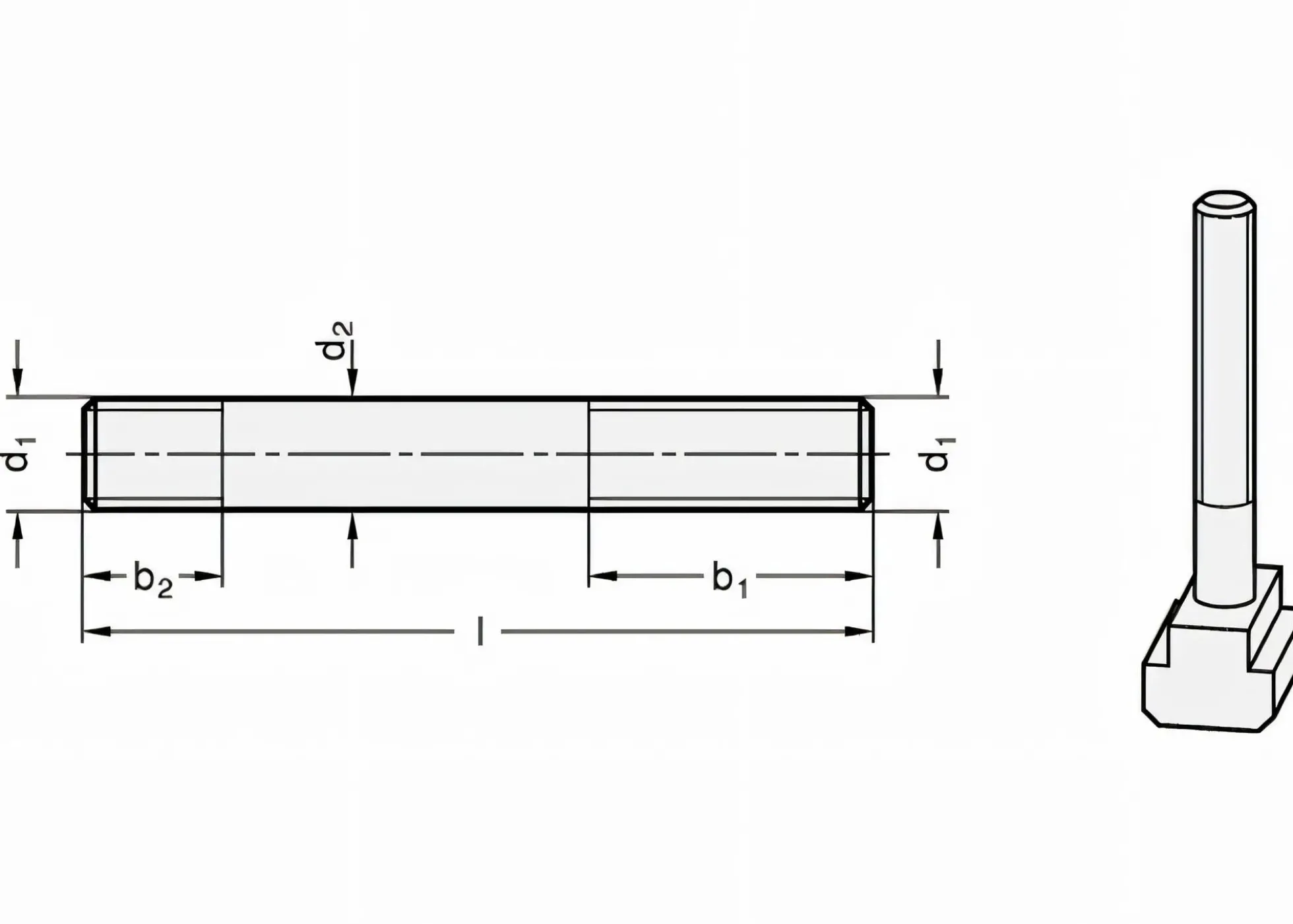 Stiftschraube M6 für T-Nutensteine