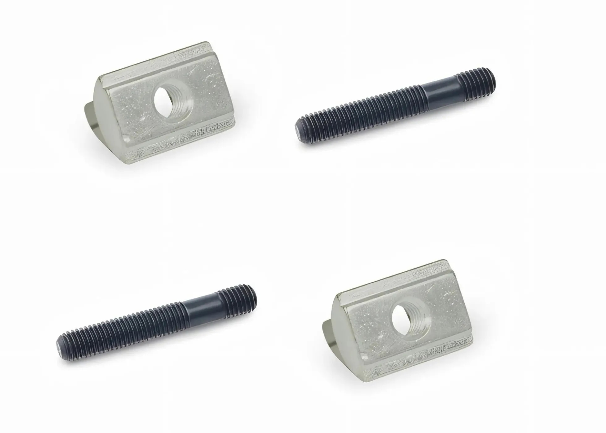 T-Nutenstein und Stiftschraube (L80) M6 im 4-tlg. Set