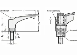 Verstellbarer Klemmhebel mit Gewinde M8