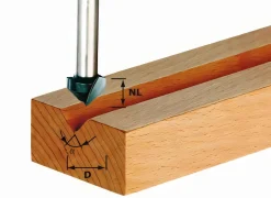 V-Nutfräser HS Schaft 8 mm HS S8 D11/9,5/60°