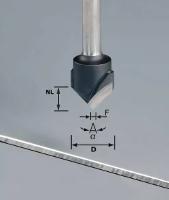 V-Nutfräser HW Schaft 8 mm HW S8 D18-90° (Alu)
