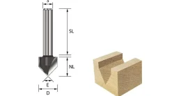 V-Nut- und Schriftenfräser HW (HM) 90° D6,35