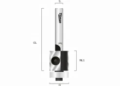 Wendeplatten Bündigfräser mit Kugellager stirnseitig Ø 19 mm