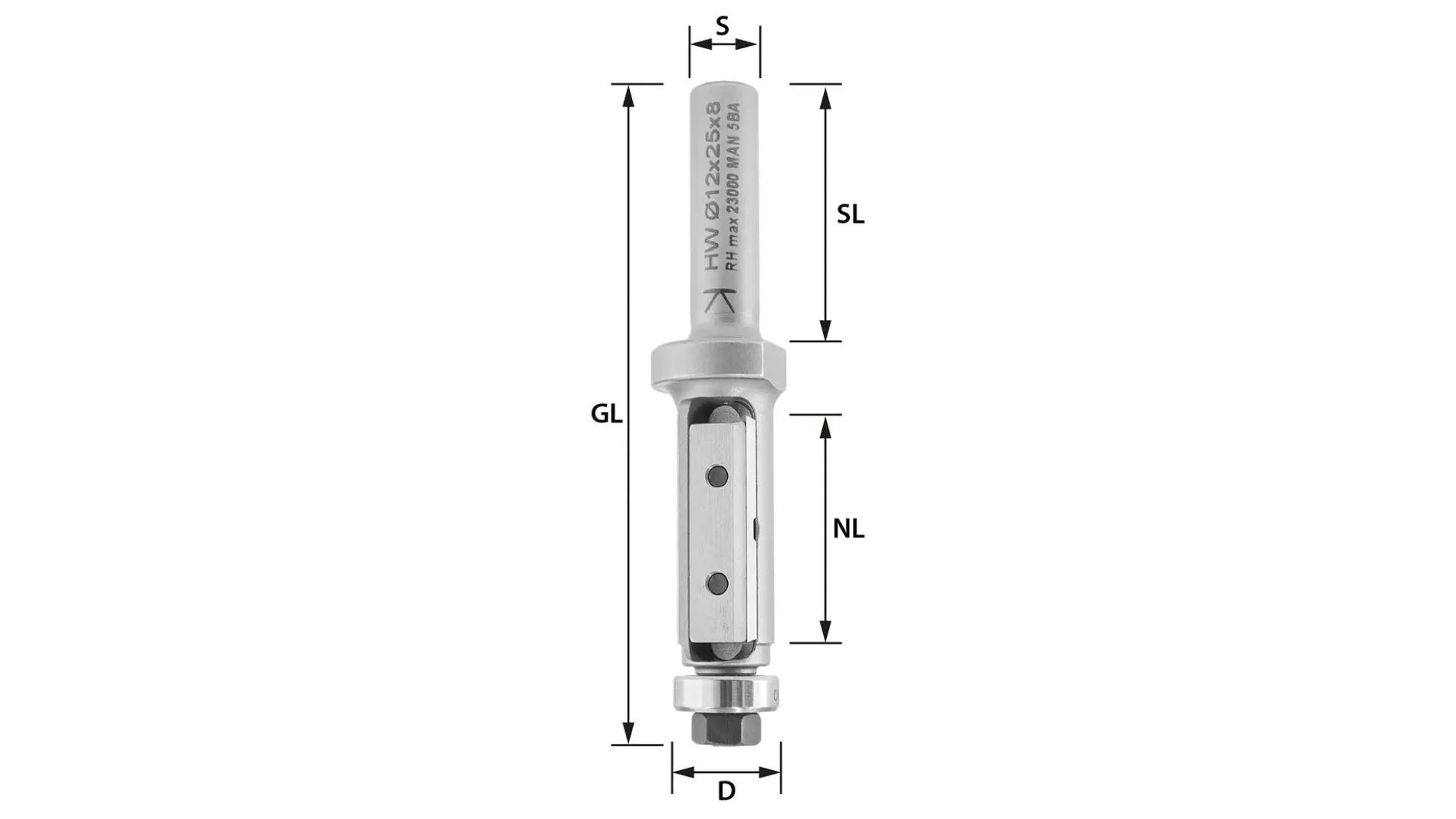 Wendeplatten Bündigfräser Z1 D12