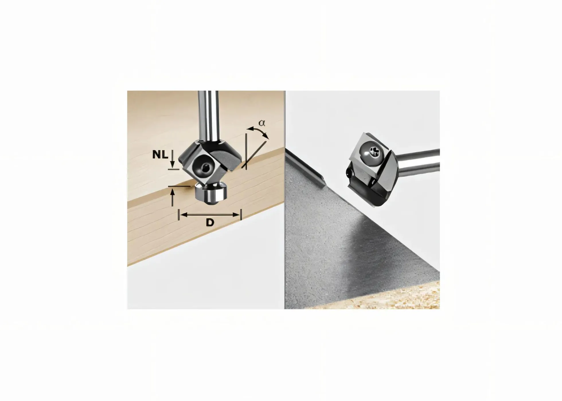 Wendeplatten-Fasefräser HW S8 HW 45° D27 12x12 KL