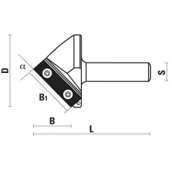 Wendeplatten Gravurfräser Ø 21 mm 45°