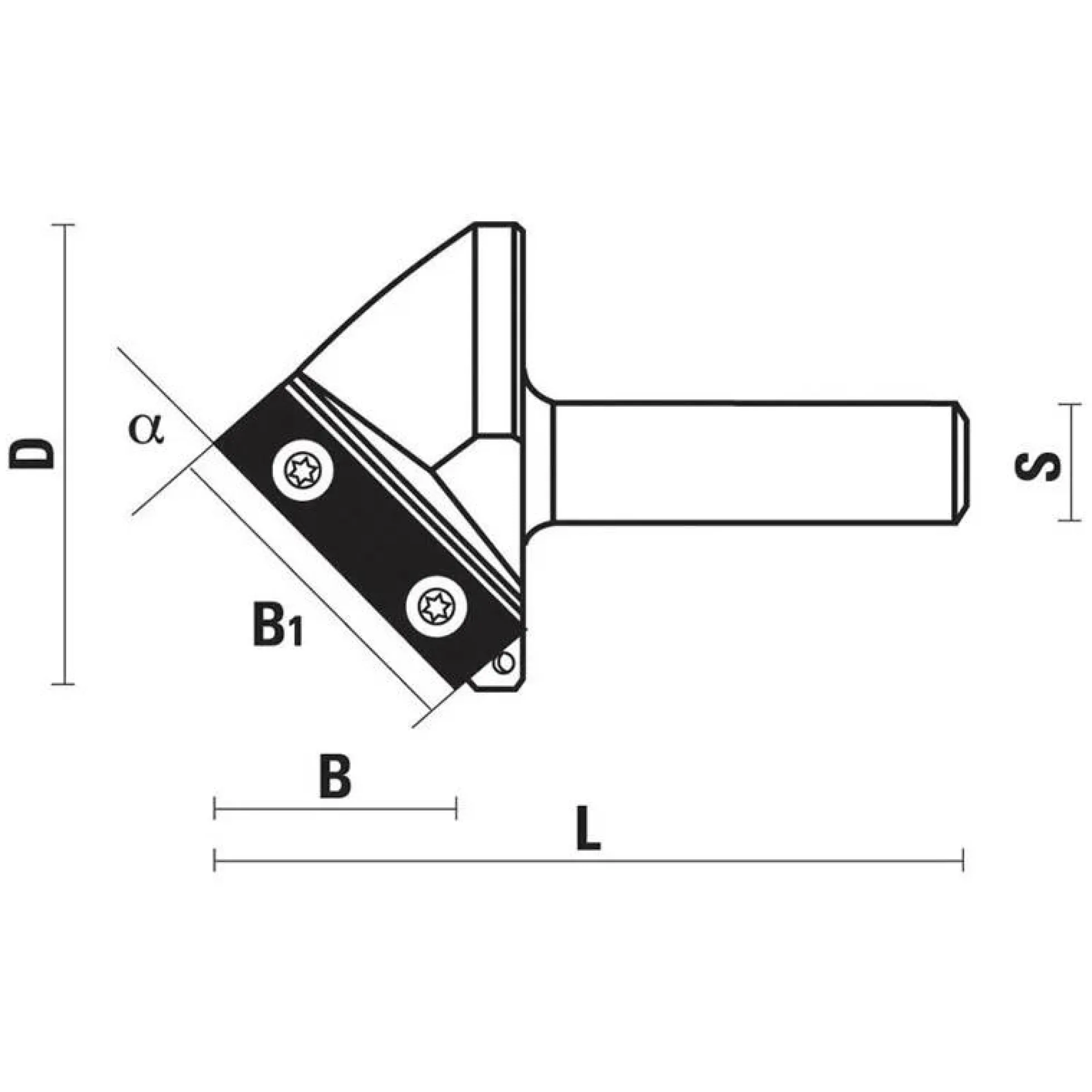 Wendeplatten Gravurfräser Ø 21 mm 45°