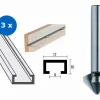 3x Aluminium-Profilschiene 1200 mm inklusive Kegelsenker