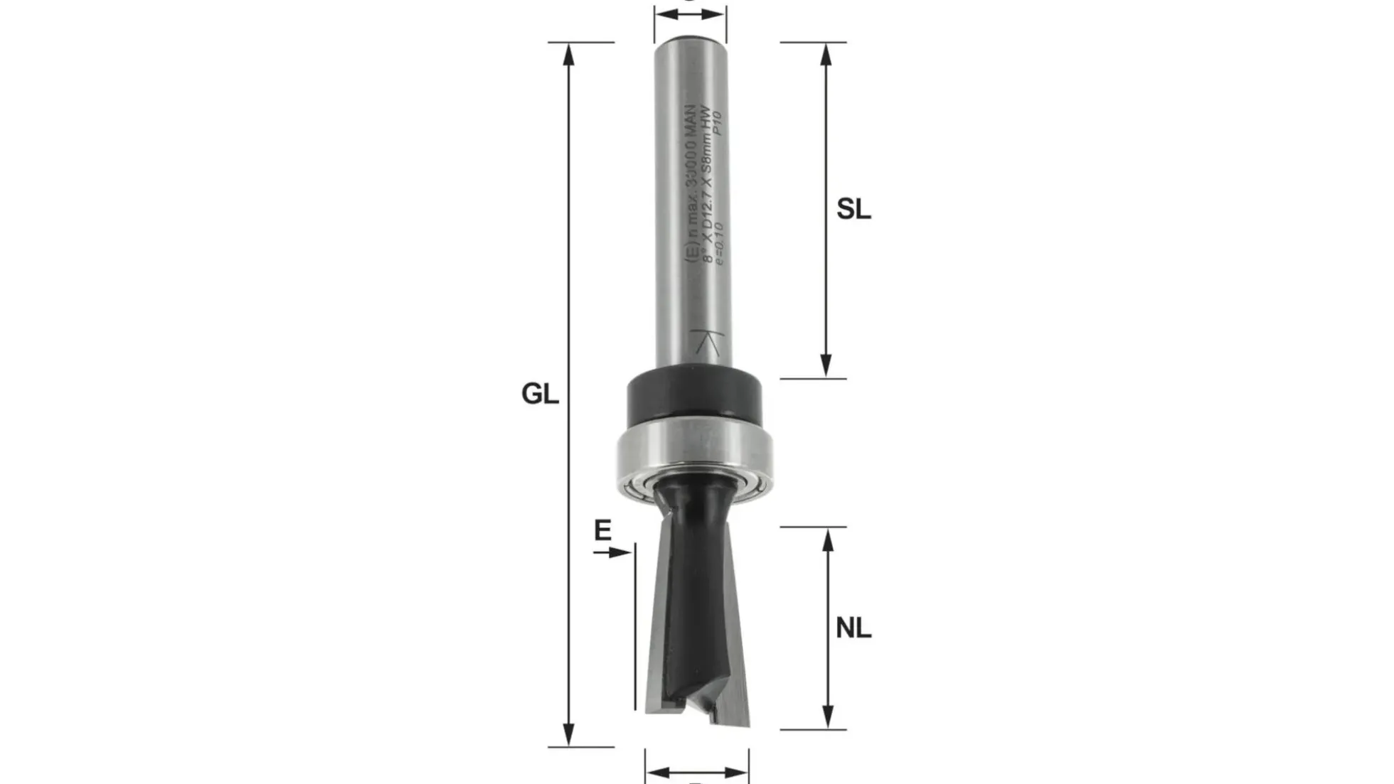 Zinkenfräser 8° mit Kugellager Ø16mm